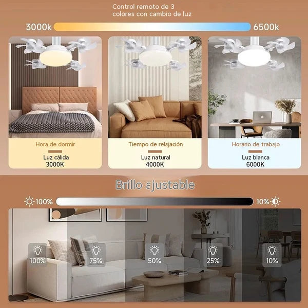 Ventilador de Techo con 4 Aspas y Luz