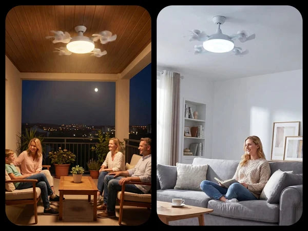 Ventilador de Techo con 4 Aspas y Luz