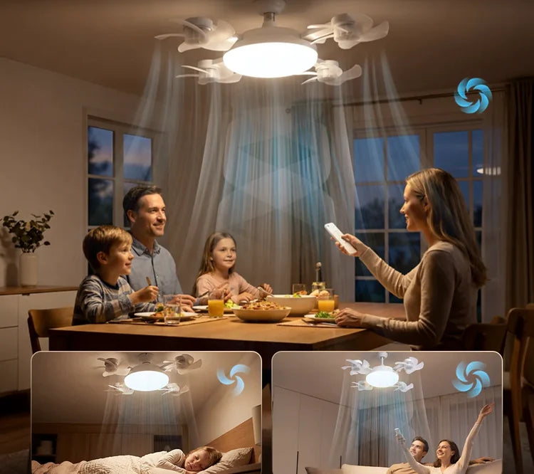 Ventilador de Techo con 4 Aspas y Luz