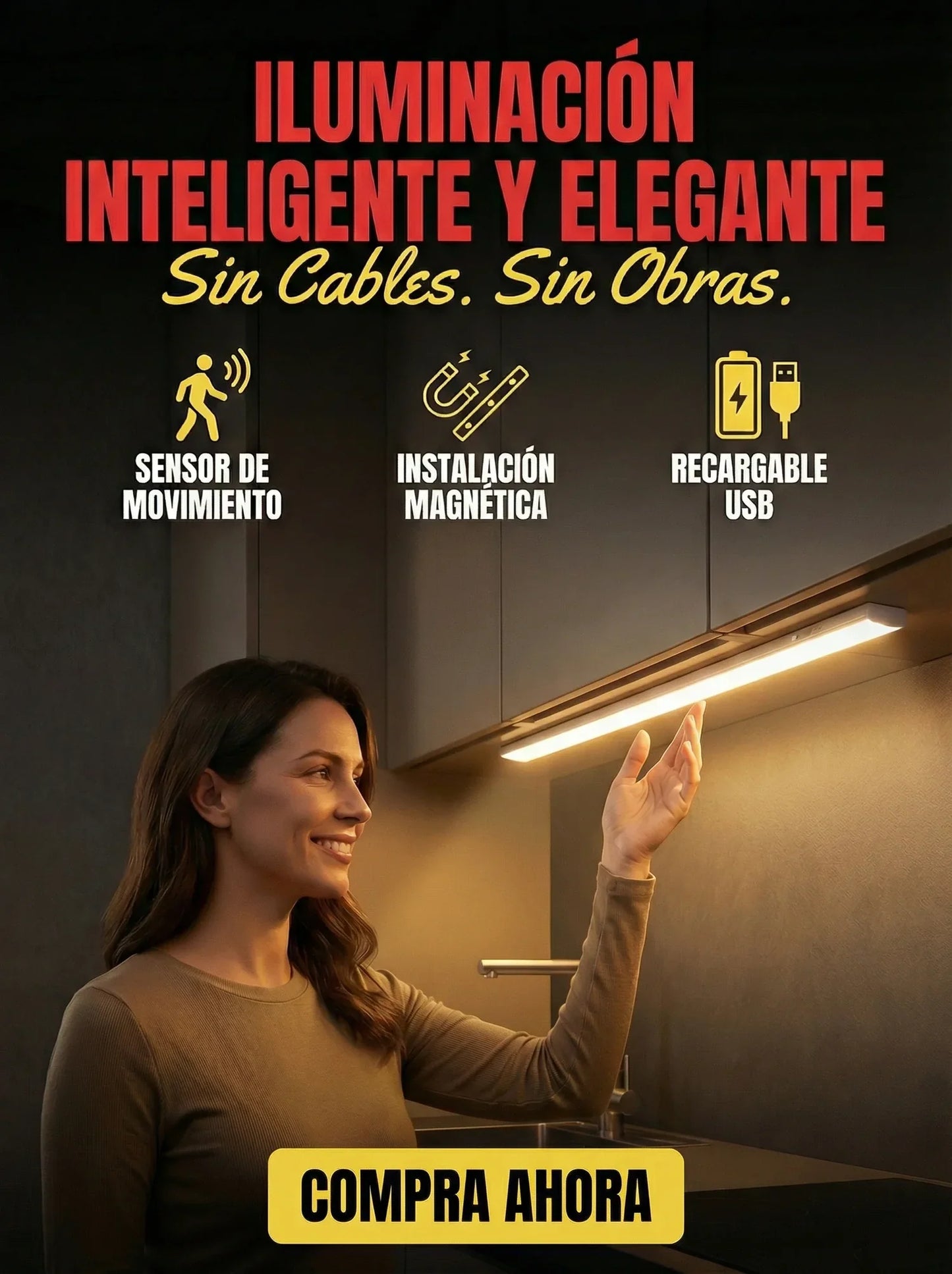 LumiSense – Luz inteligente que se enciende sola 50cm