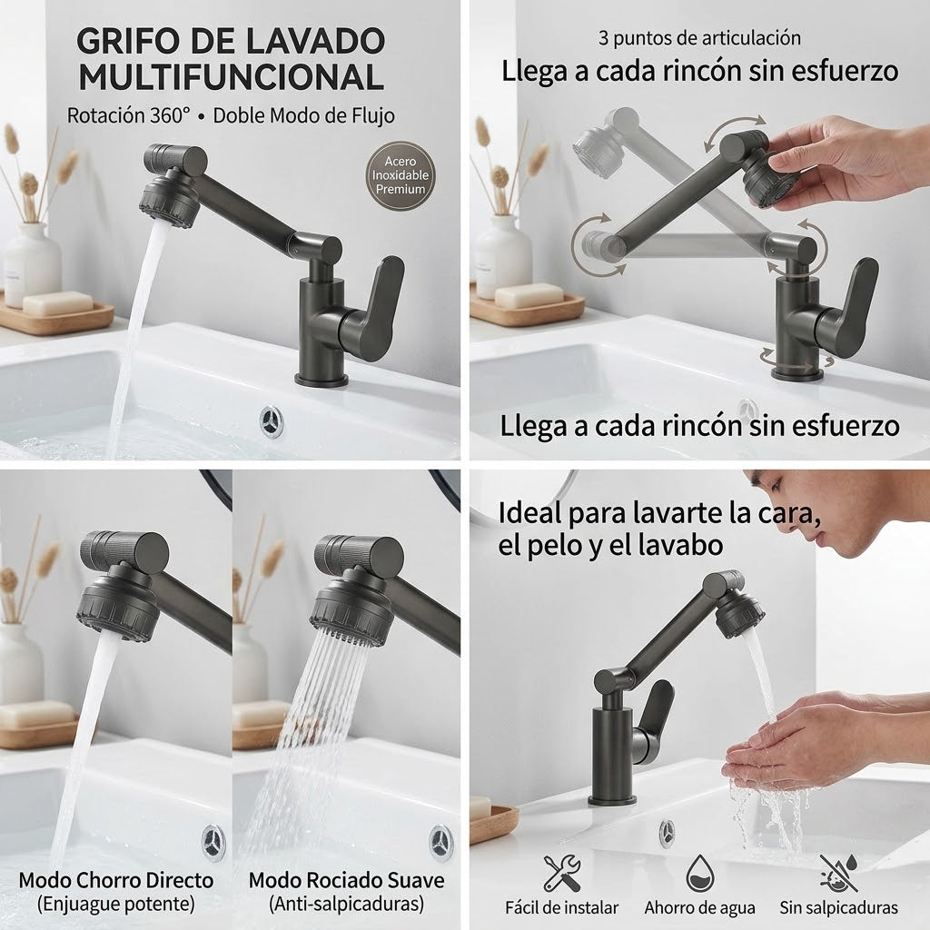 Grifo Lavado Rotación 360 Multifuncional