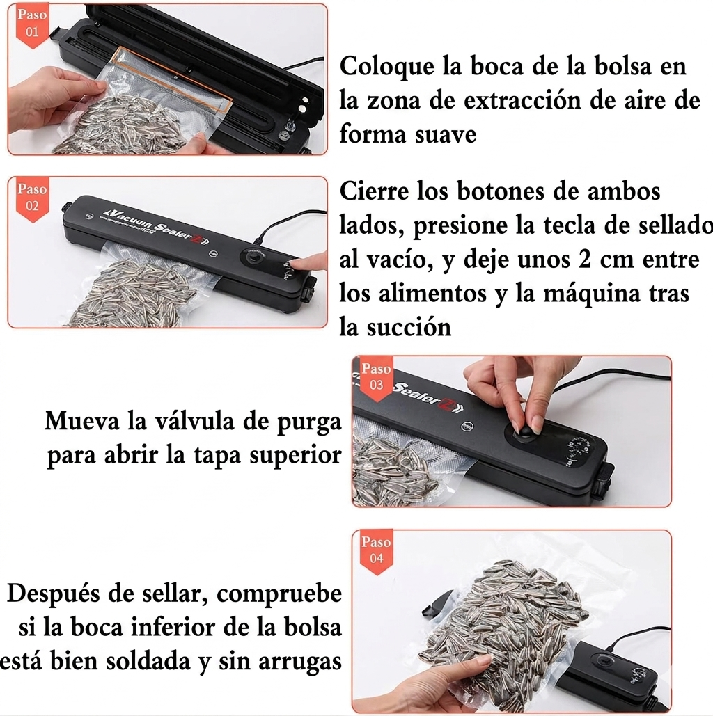 Selladoda al Vacío VacuHome - Preserva más, bota menos, gasta menos