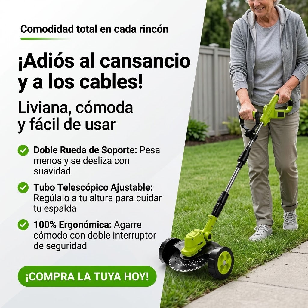 Cortadora De Pasto Inalambrica Con Ruedas