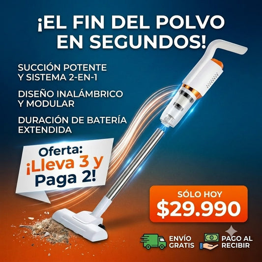 ASPIRADORA 2 EN 1 - Aspira sin cables, limpia sin límites