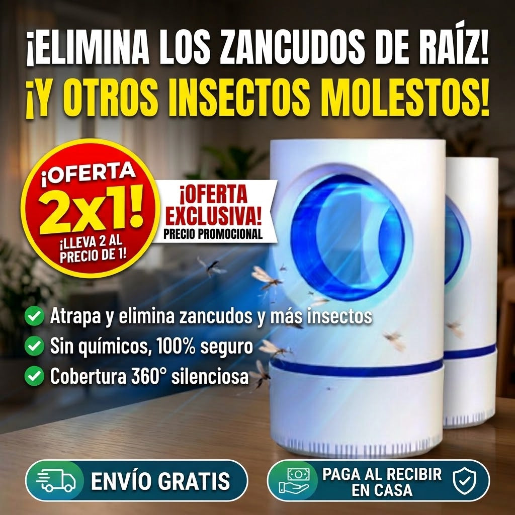 Lampara Mata Zancudos e insectos Pack 2 unidades