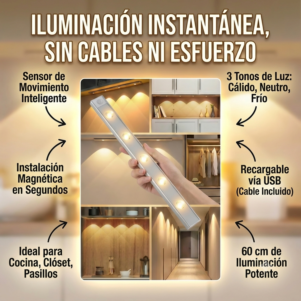 LumiSense – Luz inteligente que se enciende sola 50cm