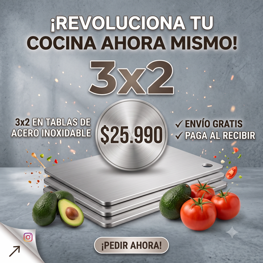 Tabla de cortar Acero Inoxidable - Corta sin absorber olores ni bacterias