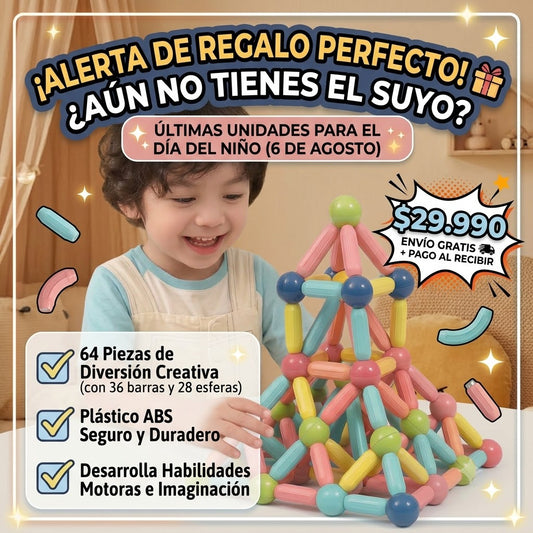 Juego Bloques Construcción Magnéticos 64pcs