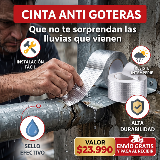 Cinta Tapa Gotera De Butilo 10cm X 5mts